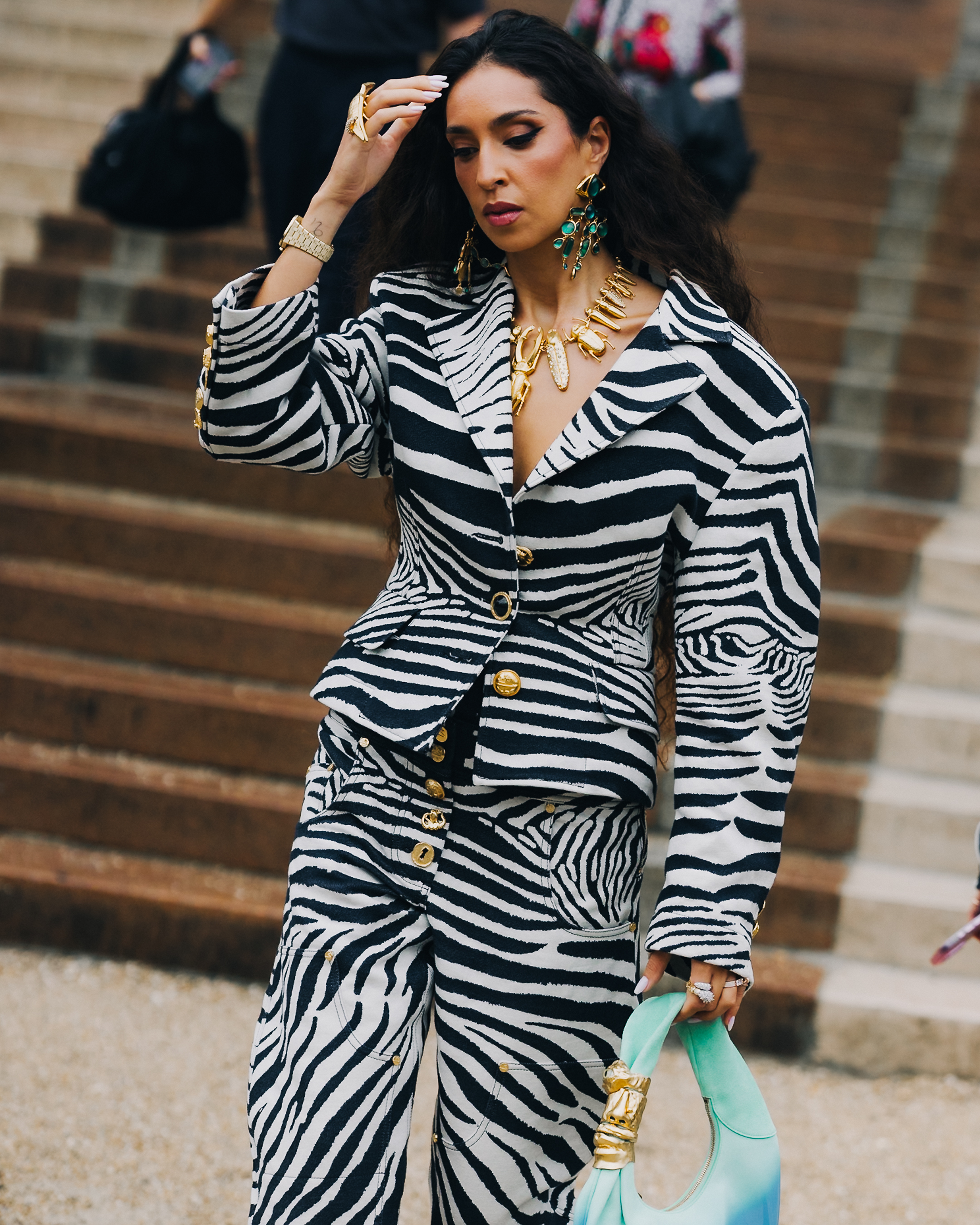 Images of women in Paris Couture Week Street Style in outfits