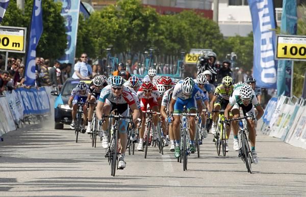 Andr&eacute; Greipel (Omega Pharma - Lotto) is seconds away from victory.