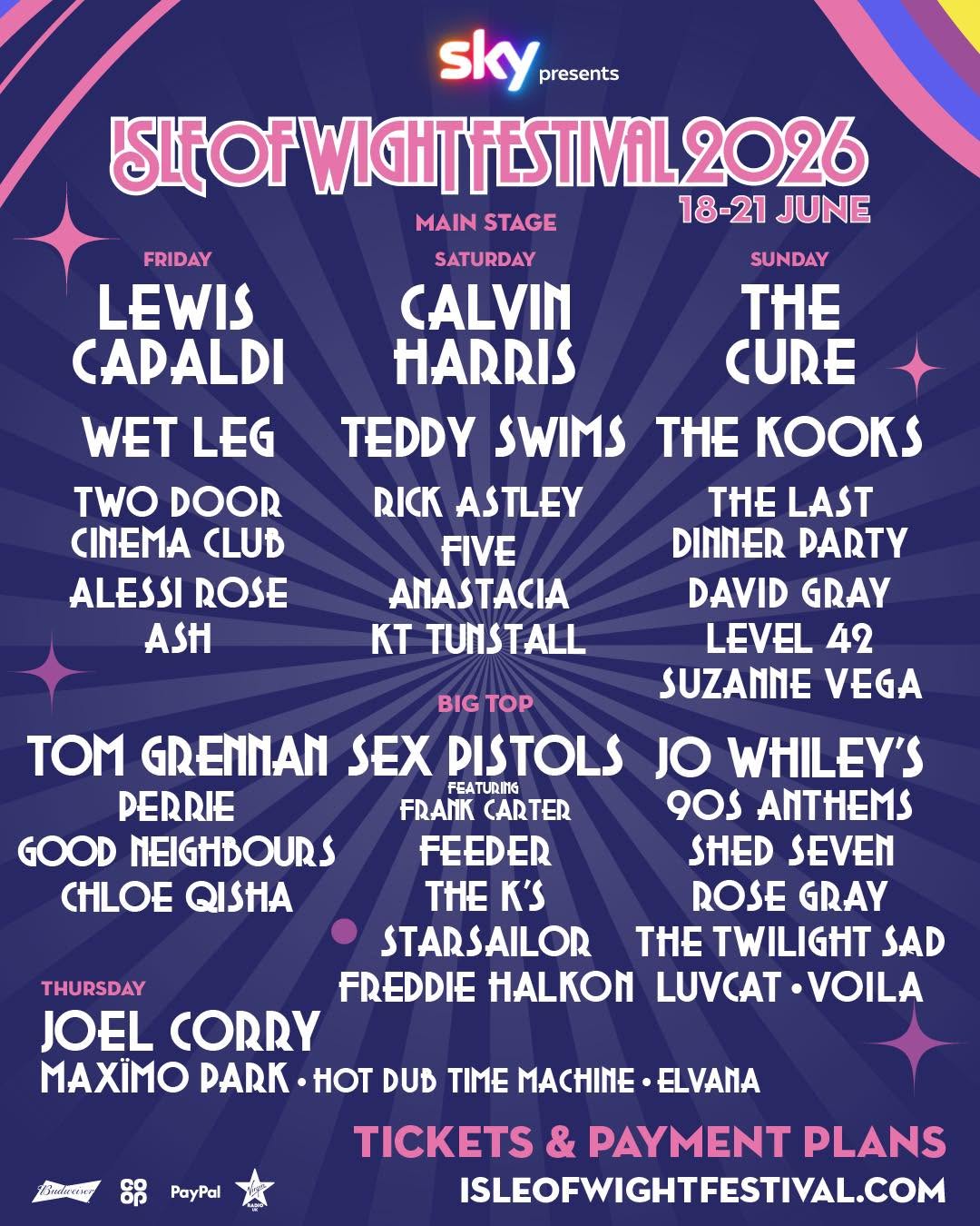 Isle Of Wight Festival 2026 poster