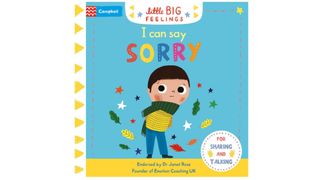 Parenting tips ilustrated by blue book on saying sorry