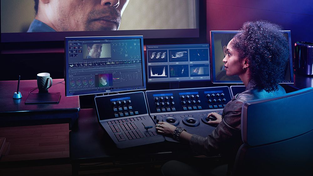 A mockup of a video editor using Davinci Resolve 19