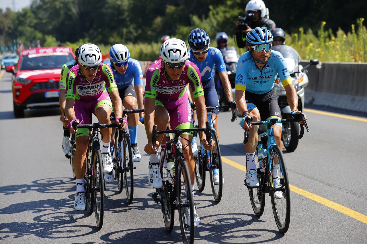 21-year-old Fabio Mazzucco leads the break