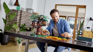 Man building Lego Tree House