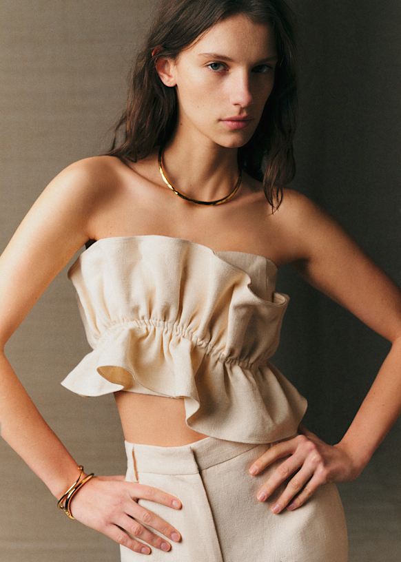 Arina Top - Cream - Linen - S&amp;eacute;zane