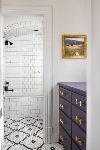 a fully tiled bathroom