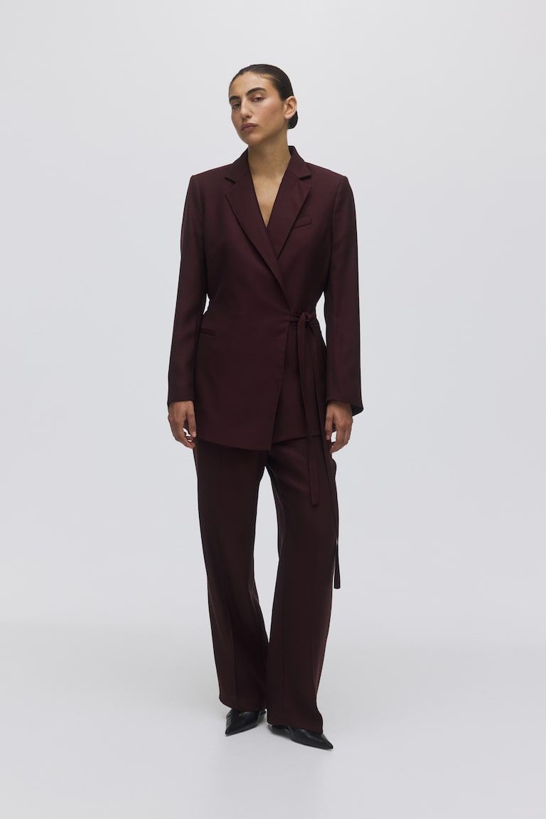 Tie-Detail Wrap Blazer