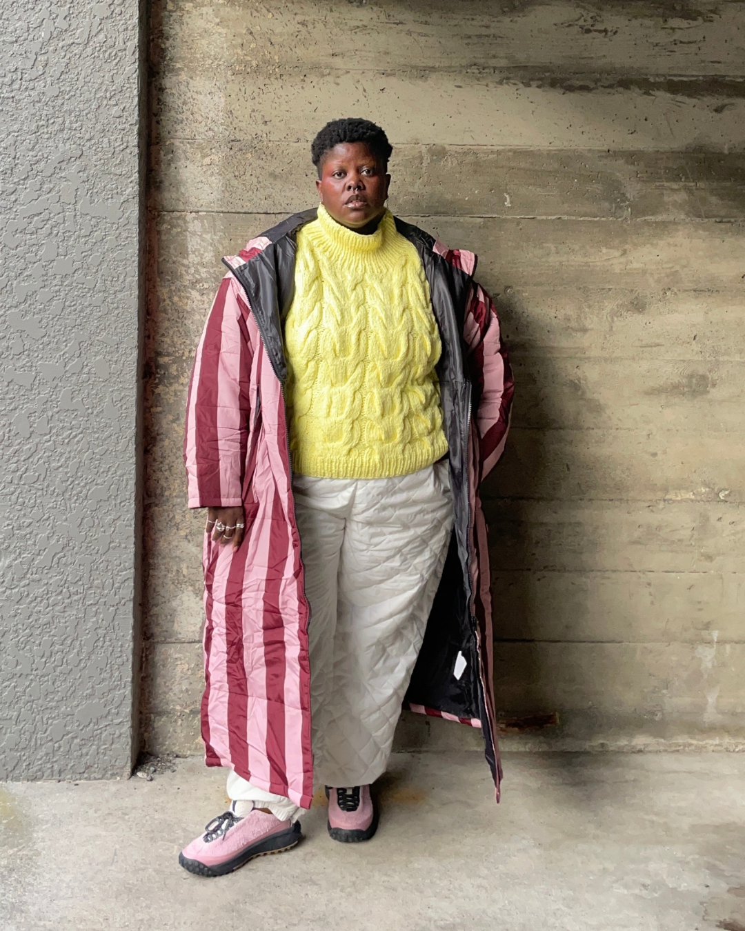 Lydia Okello wearing a holiday outfit