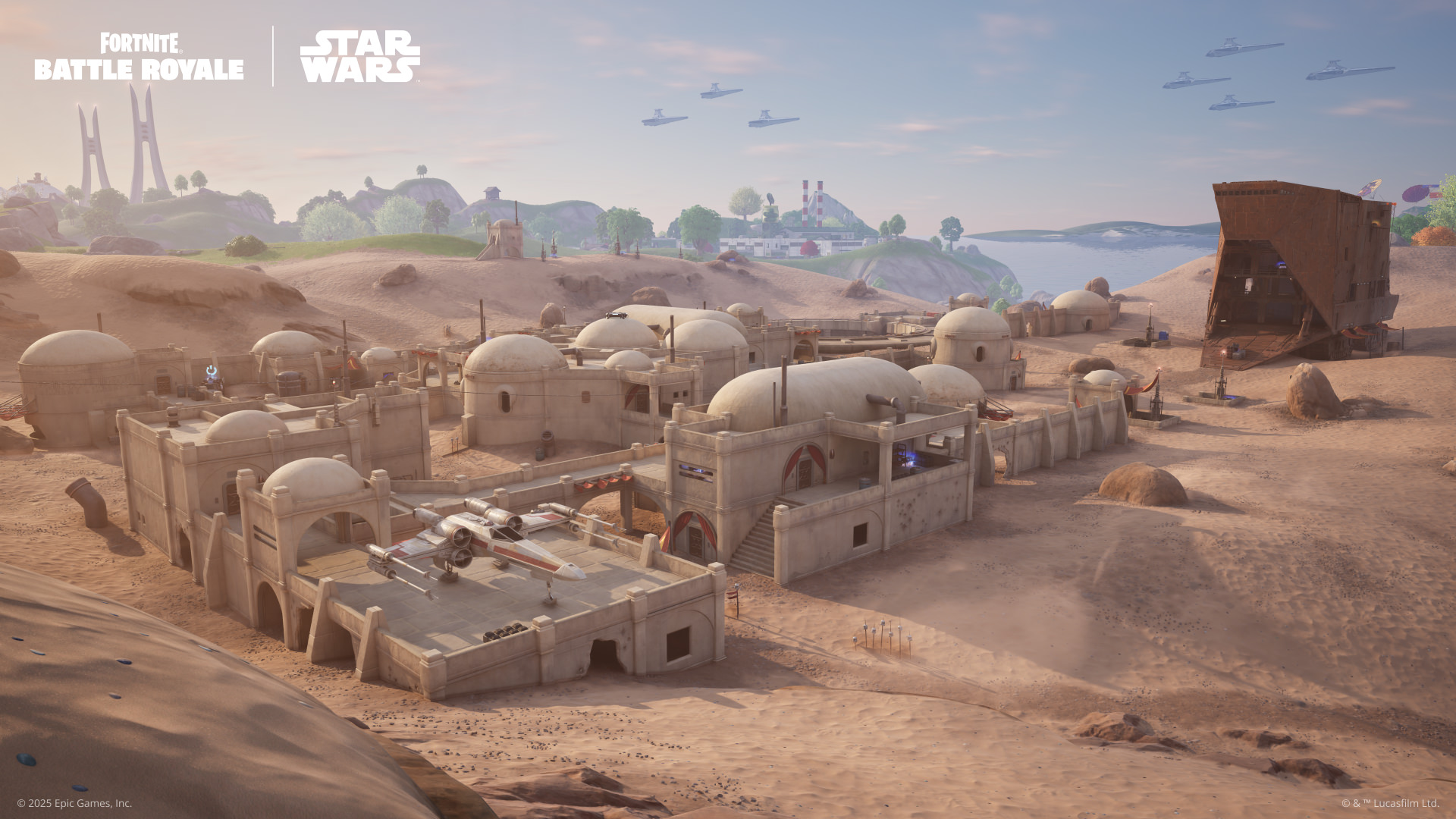 A desert settlement alongside a