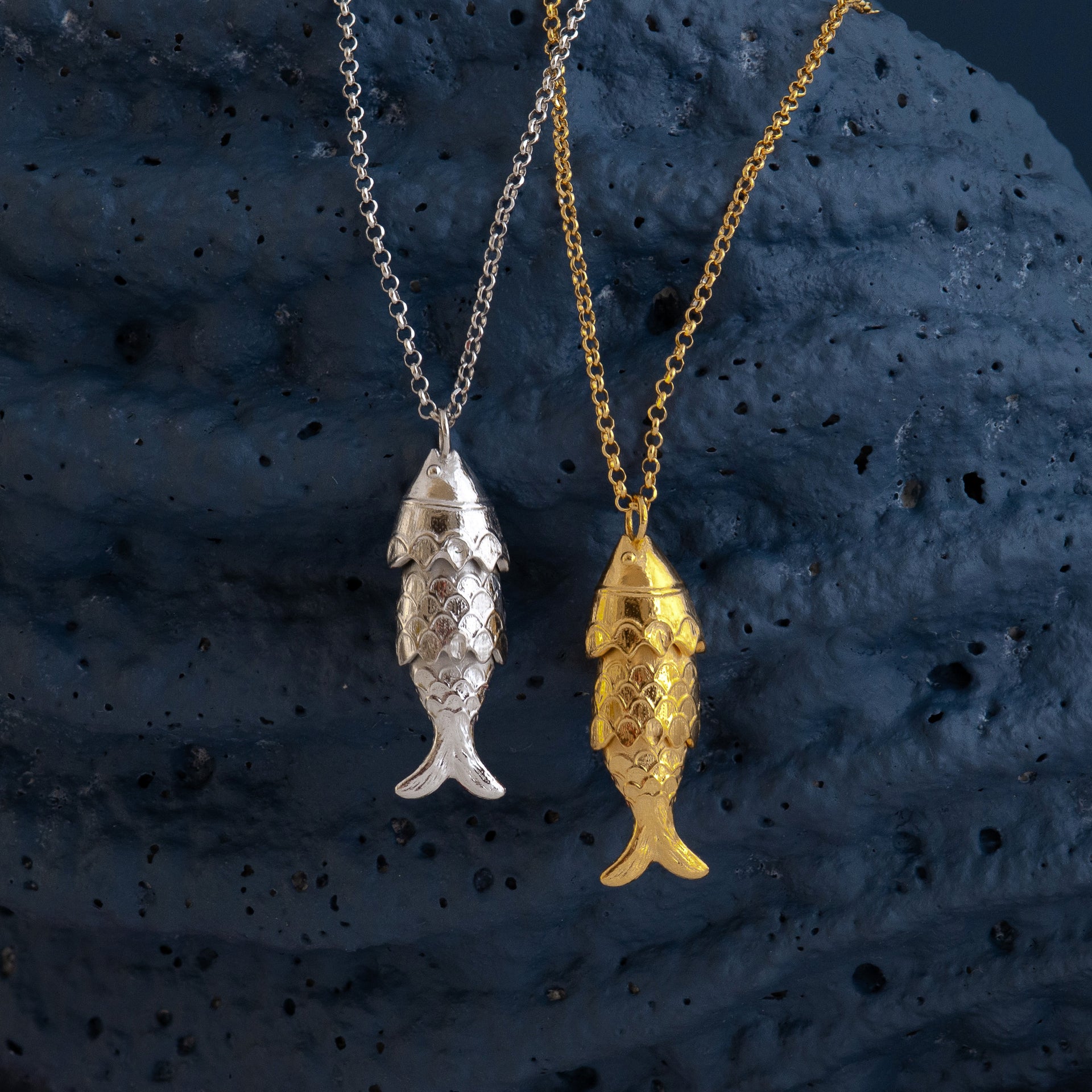 Fish Pendants in Gold and Silver - Gold