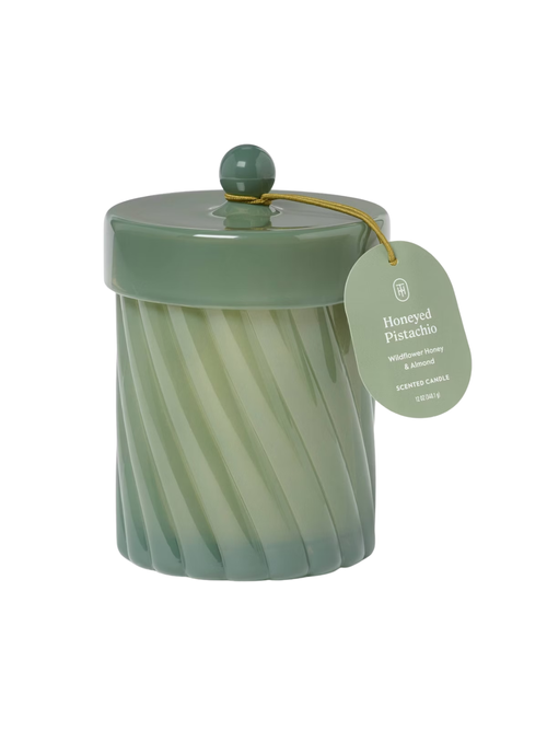 Lidded Honeyed Pistachio Jar Candle 12oz 