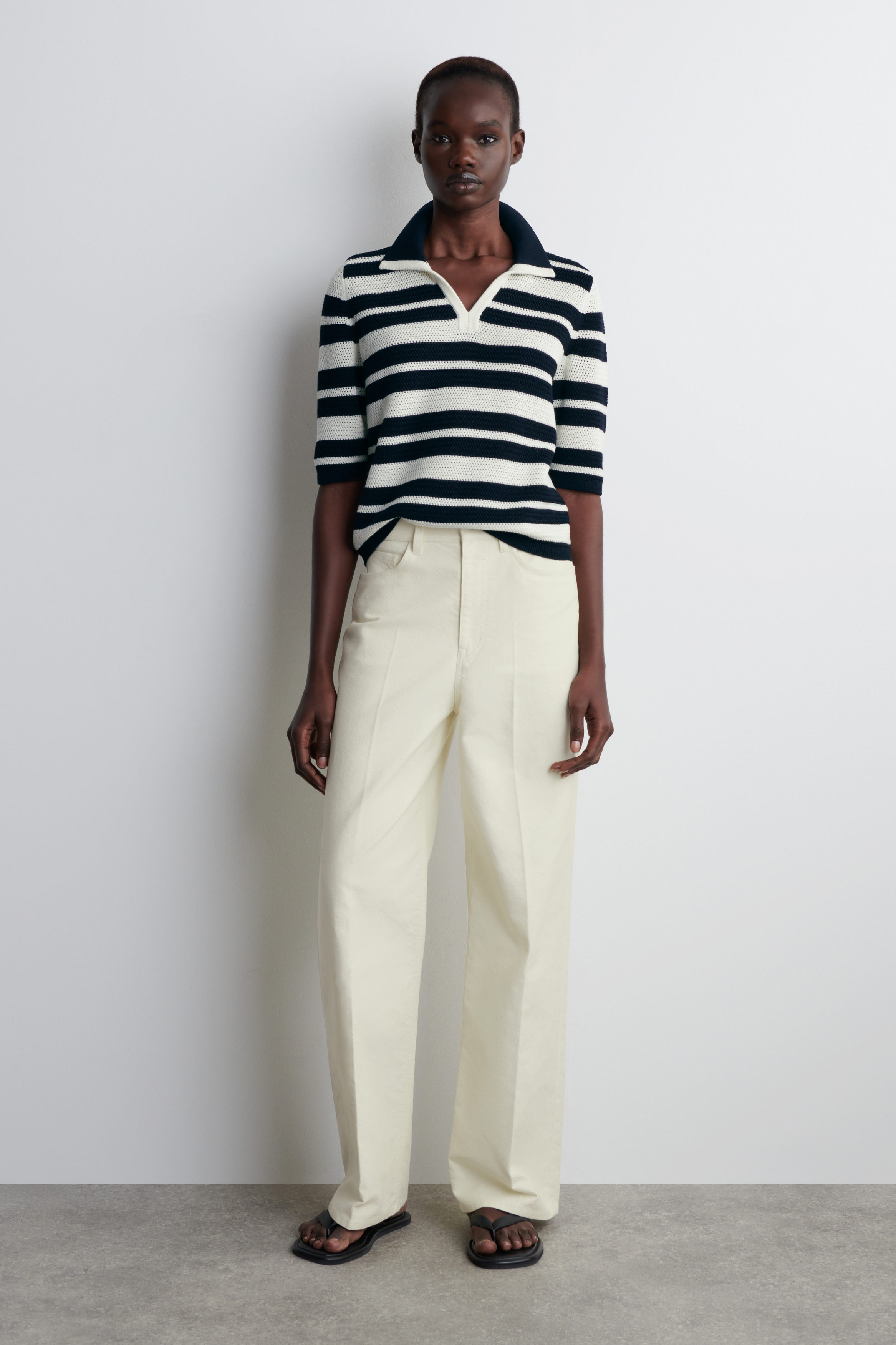 Cotton-Canvas Straight-Leg Pants