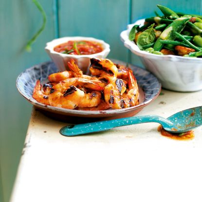 Prawns with Tomato and Chilli Dip-woman and home