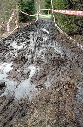 One of the muddier course sections...for now.