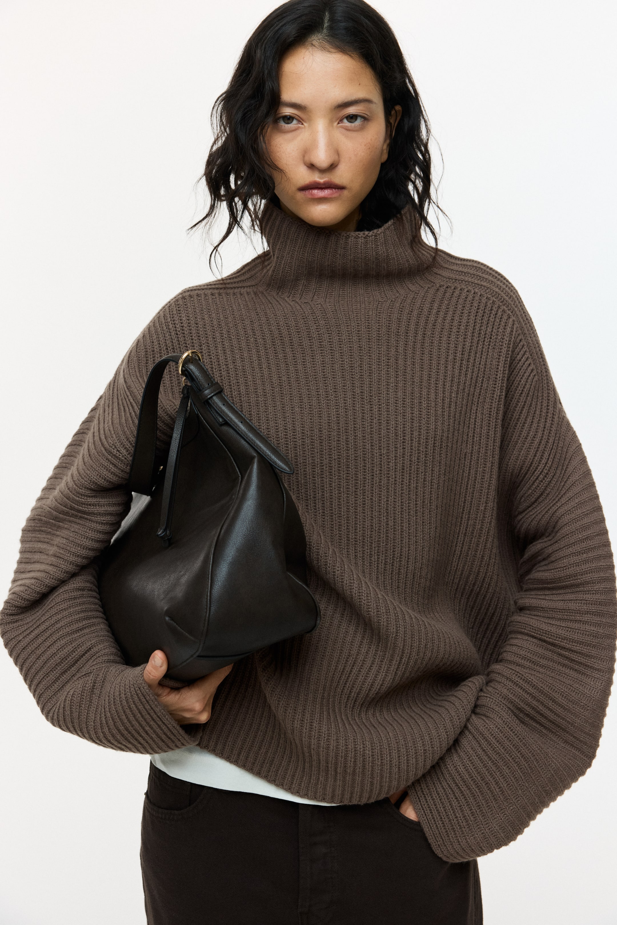 Rib-Knit Wool-Blend Jumper - Dark Grey