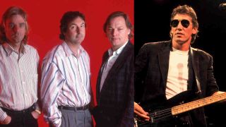 A composite photograph of Pink Floyd and Roger Waters in the 1980s