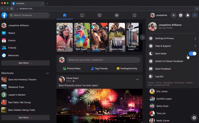 facebook dark mode