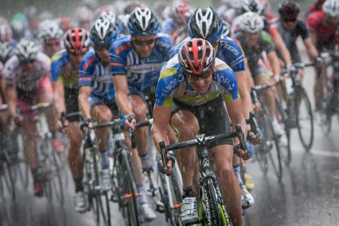 Team Type 1 comes to the front of the field as the rain begins to fall in Philly.