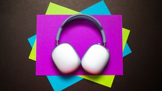 AirPods Max USB-C against colorful background