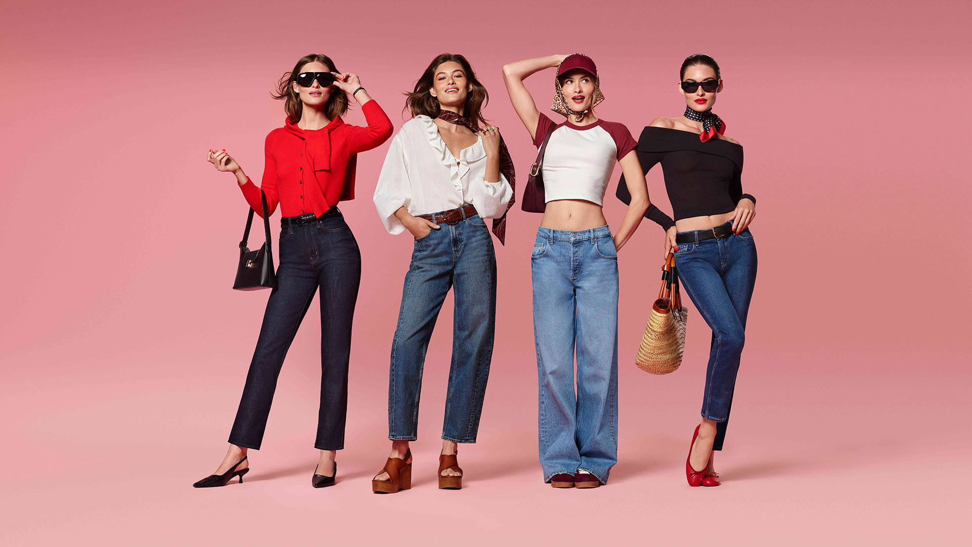 Grace Elizabeth in different jeans in the Old Navy campaign