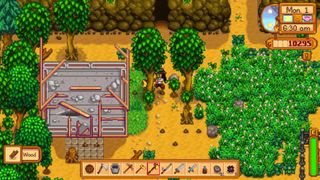 Farming for wood in Stardew Valley