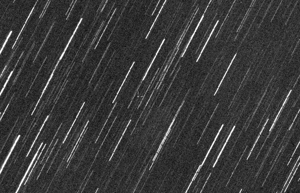 The asteroid 2013 QR1 is seen in this image captured by the Virtual Telescope Project on Aug. 23, 2013.