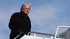 President Donald Trump is seen boarding Air Force One. 