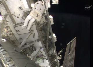 Spacewalk Outside ISS April 23, 2014