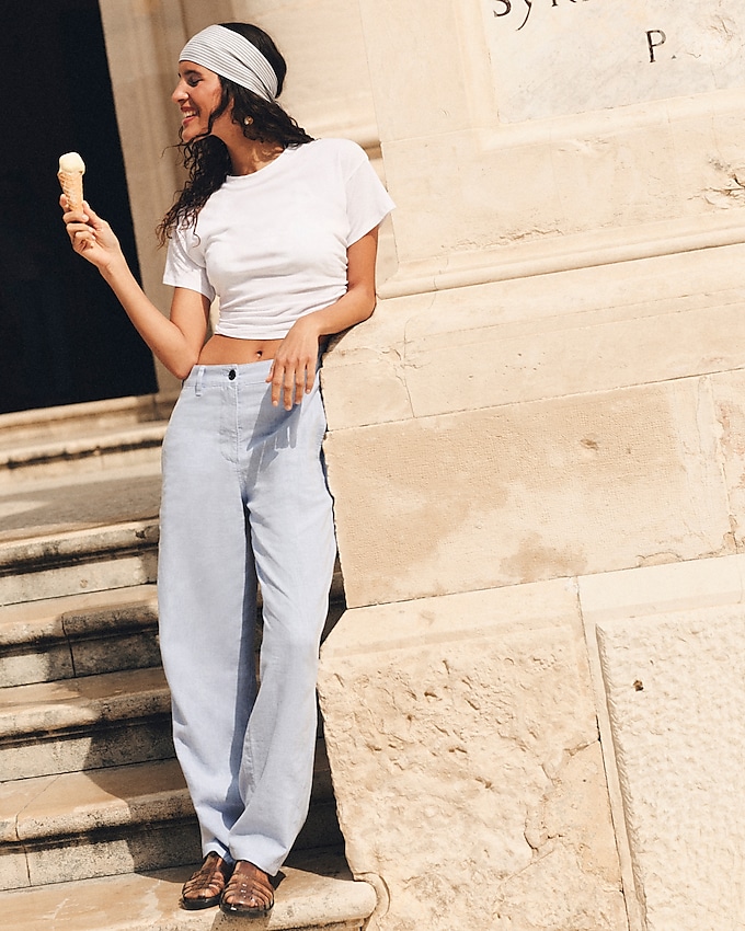 Relaxed Barrel-Leg Pant in Linen-Tencel™ Lyocell Blend
