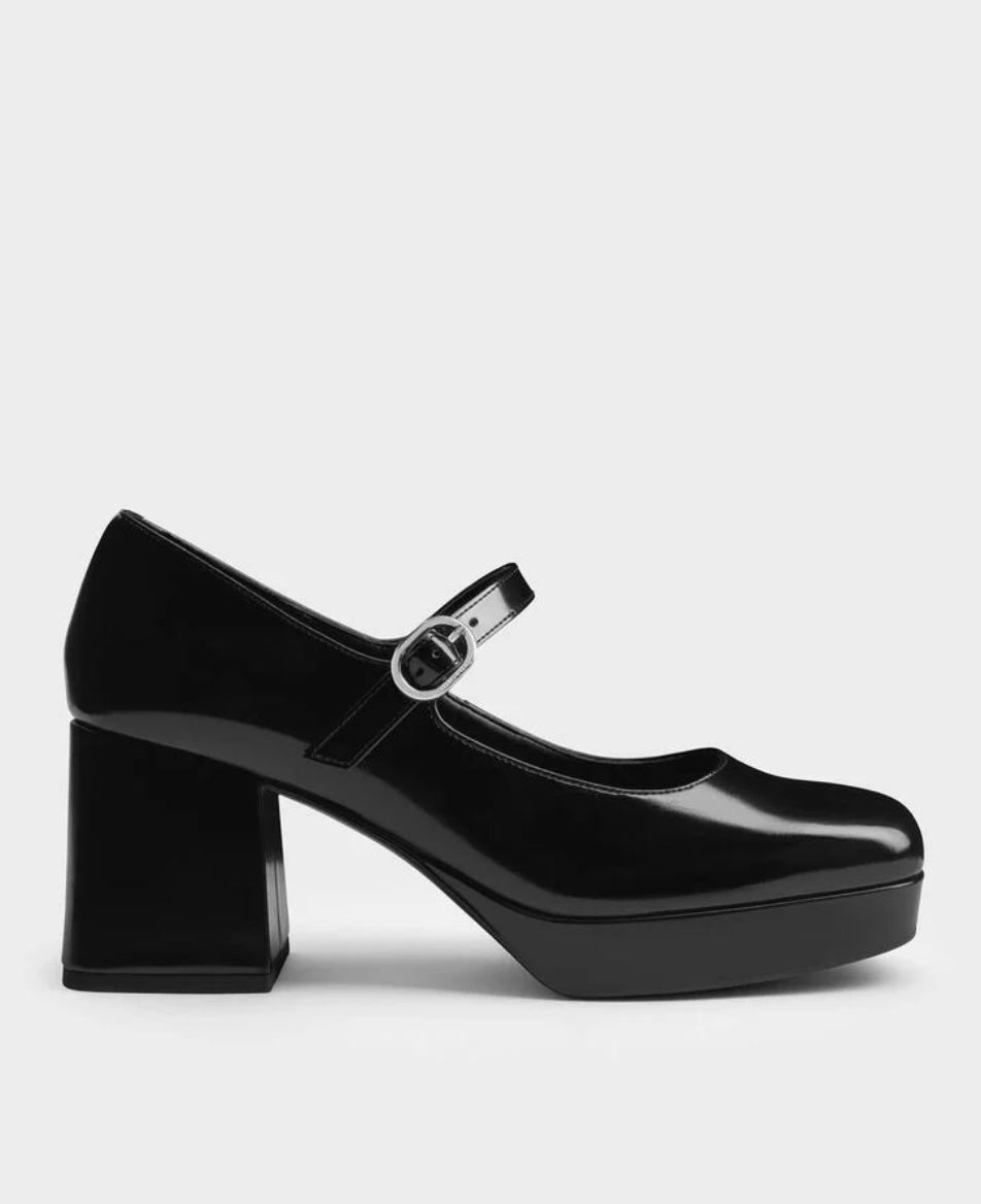 Charles &amp;amp; Keith, Platform Block-Heel Mary Jane Pumps