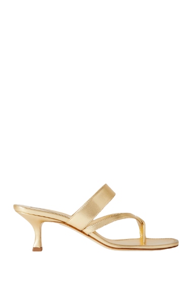 MANOLO BLAHNIK, Susa 50 Metallic Leather Sandals