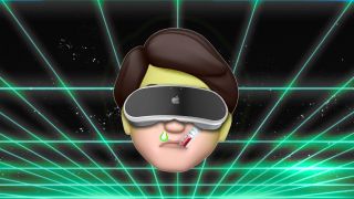 An Apple memoji wearing a VR headset