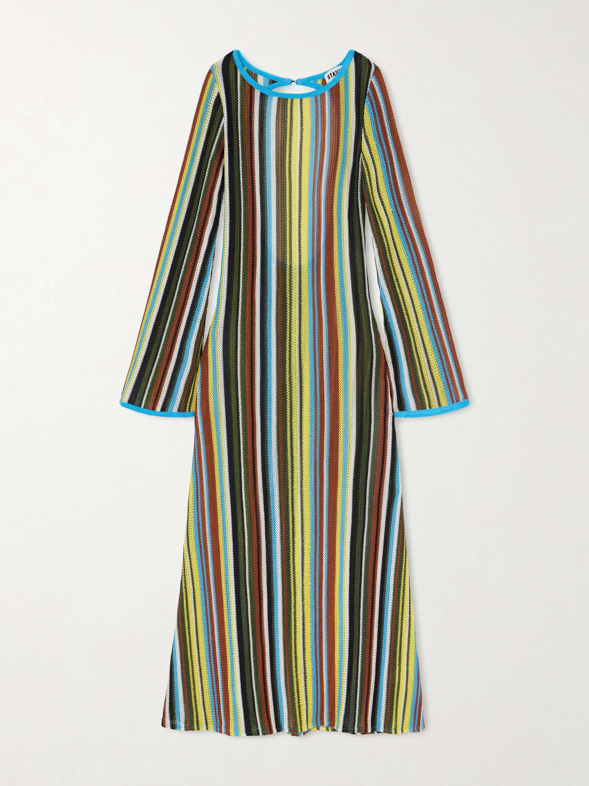 Lorena Open-Back Striped Knitted Maxi Dress