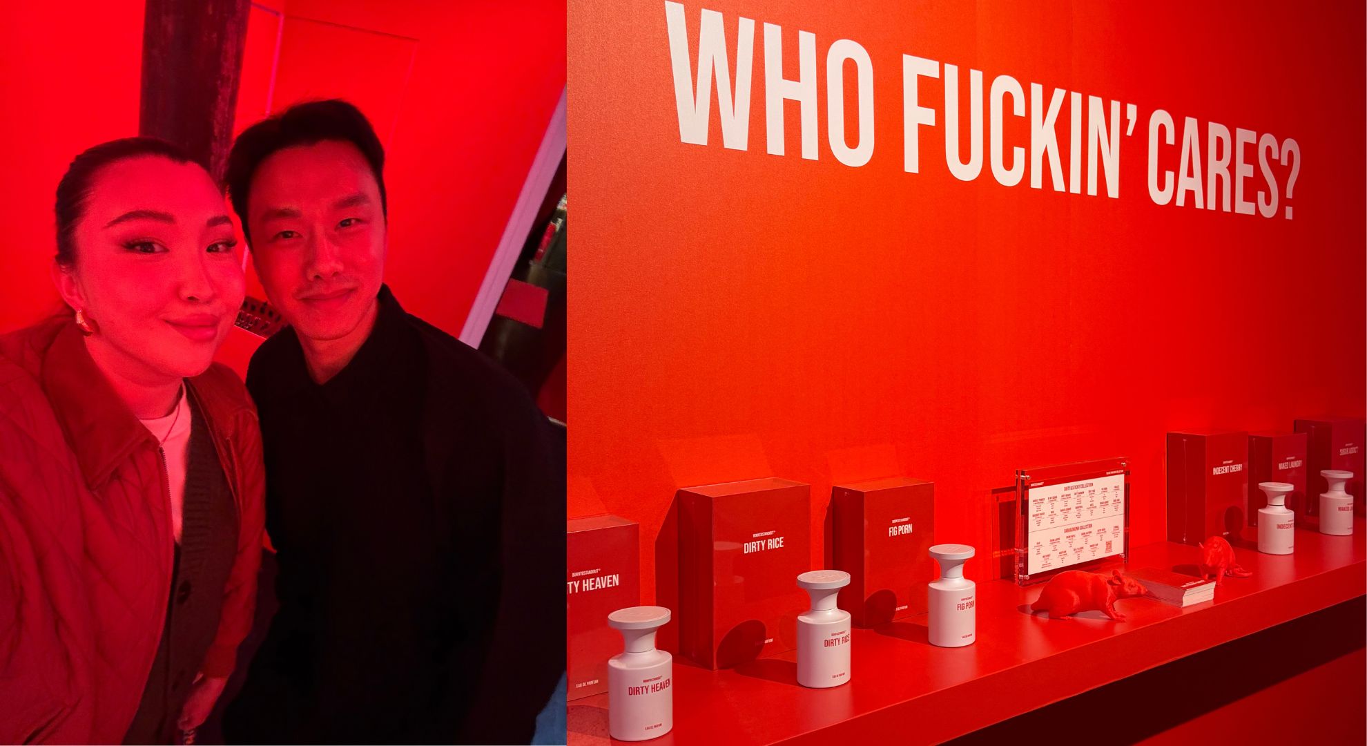 An image showing Denise Primbet with Jun Lim at the BornToStandout pop-up in London