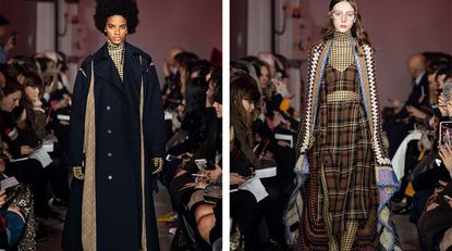 Splicing classic silhouettes like trenchcoats kilts and suits