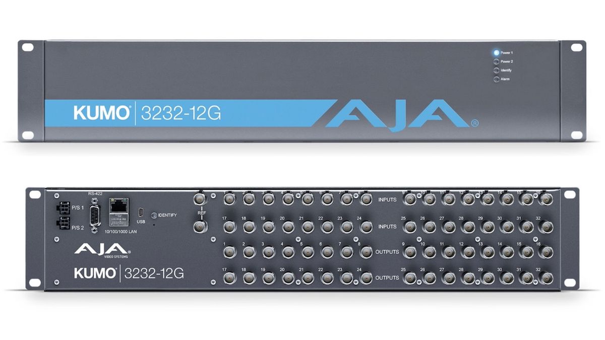 AJA Video Systems has started shipping KUMO 3232-12G compact routers, featuring 32x 12G-SDI inputs and 32x 12G-SDI outputs in a portable 2RU profile for flexible 12G-SDI routing.