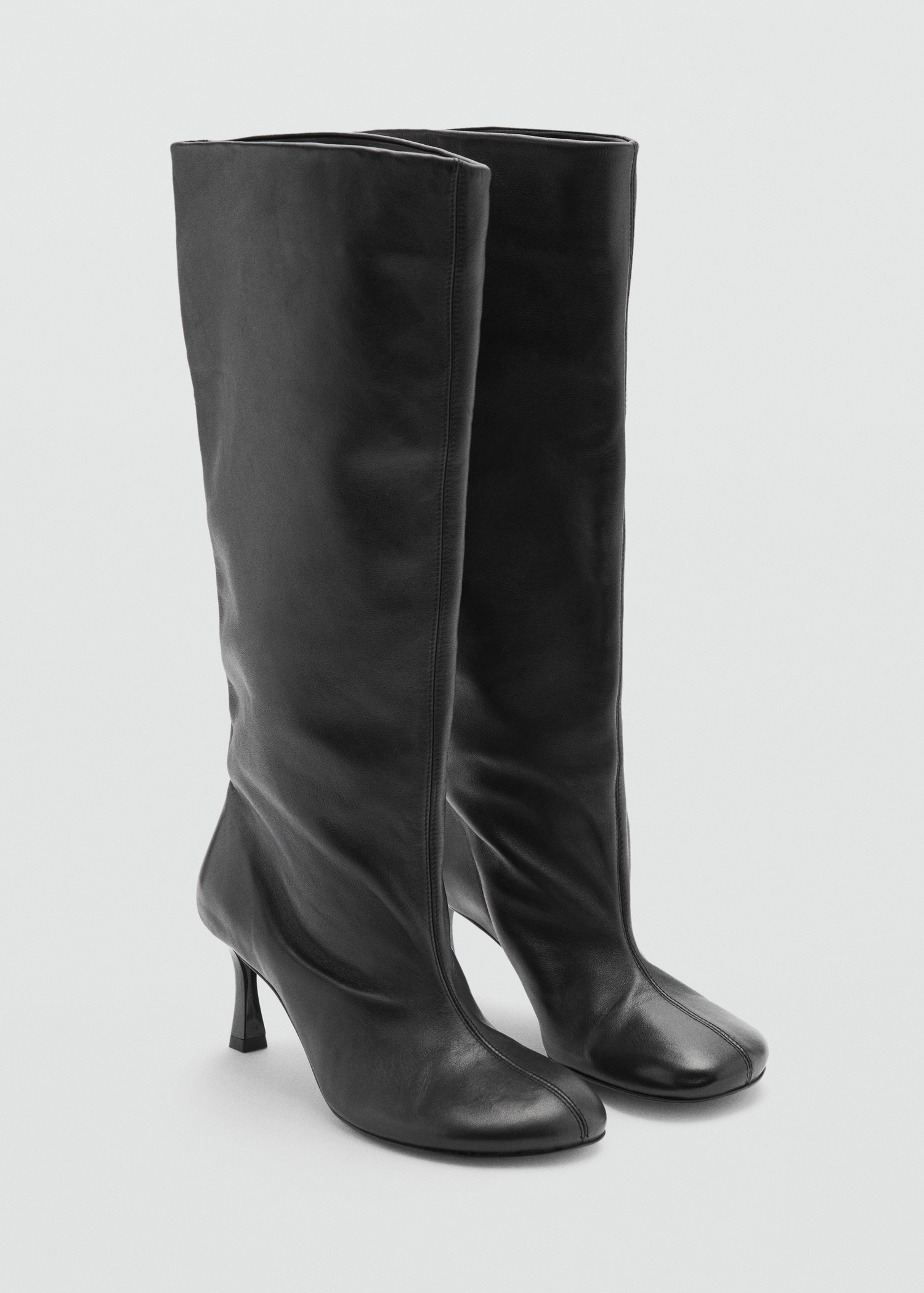 Mango, Round-Toe Leather Boots