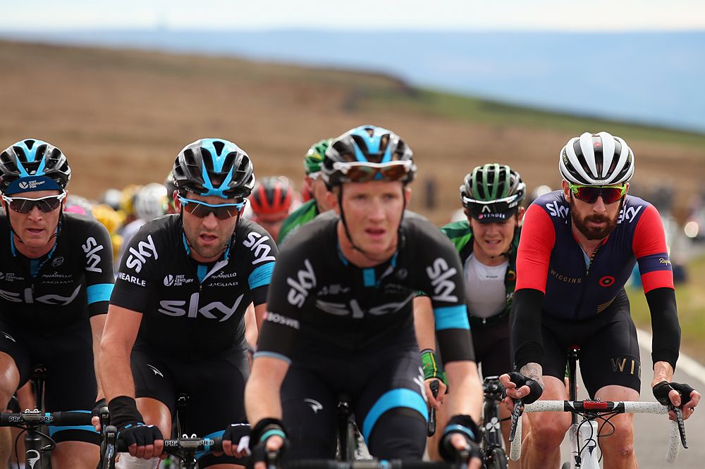 Team Sky on the front to protect GC leader Nordhaug