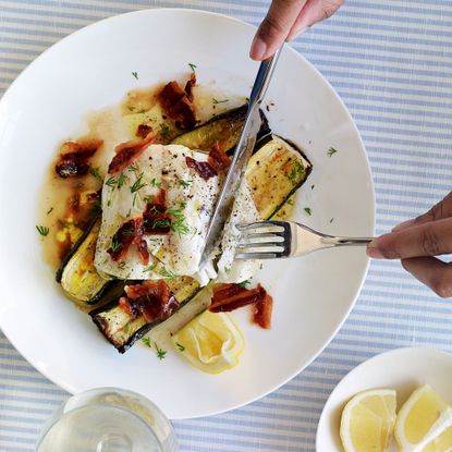 Cod with Courgettes, Crispy Pancetta and Dill recipe-recipe ideas-new recipes-woman and home