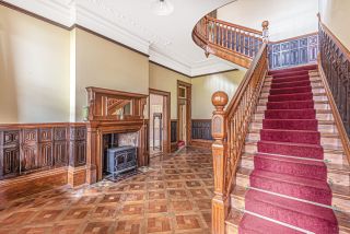 Oaklands House, Rowlands Castle, reception hall and main staircase