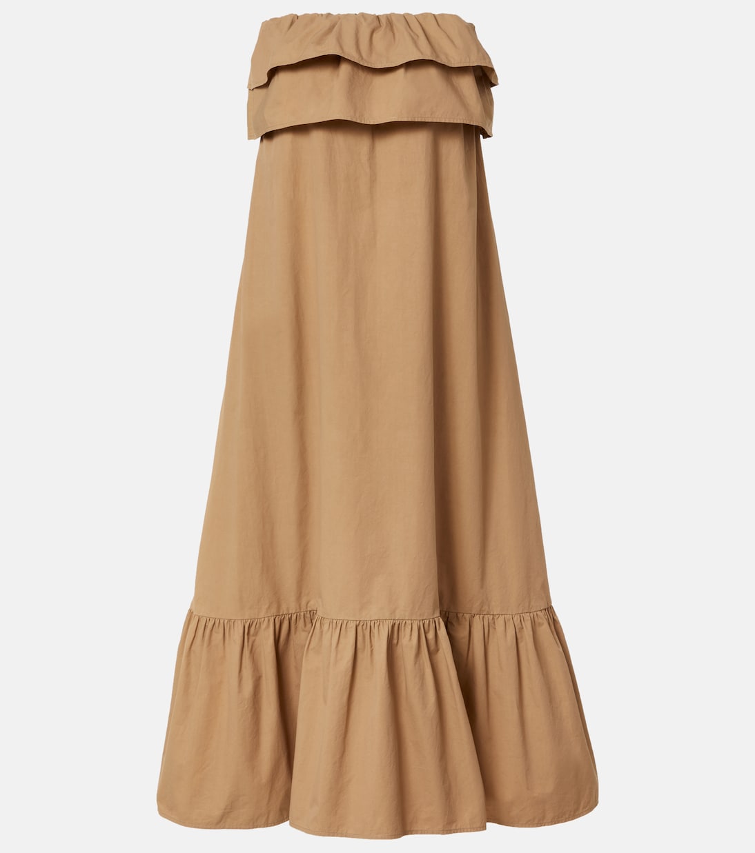 Ruffled Cotton Serge Maxi Dress