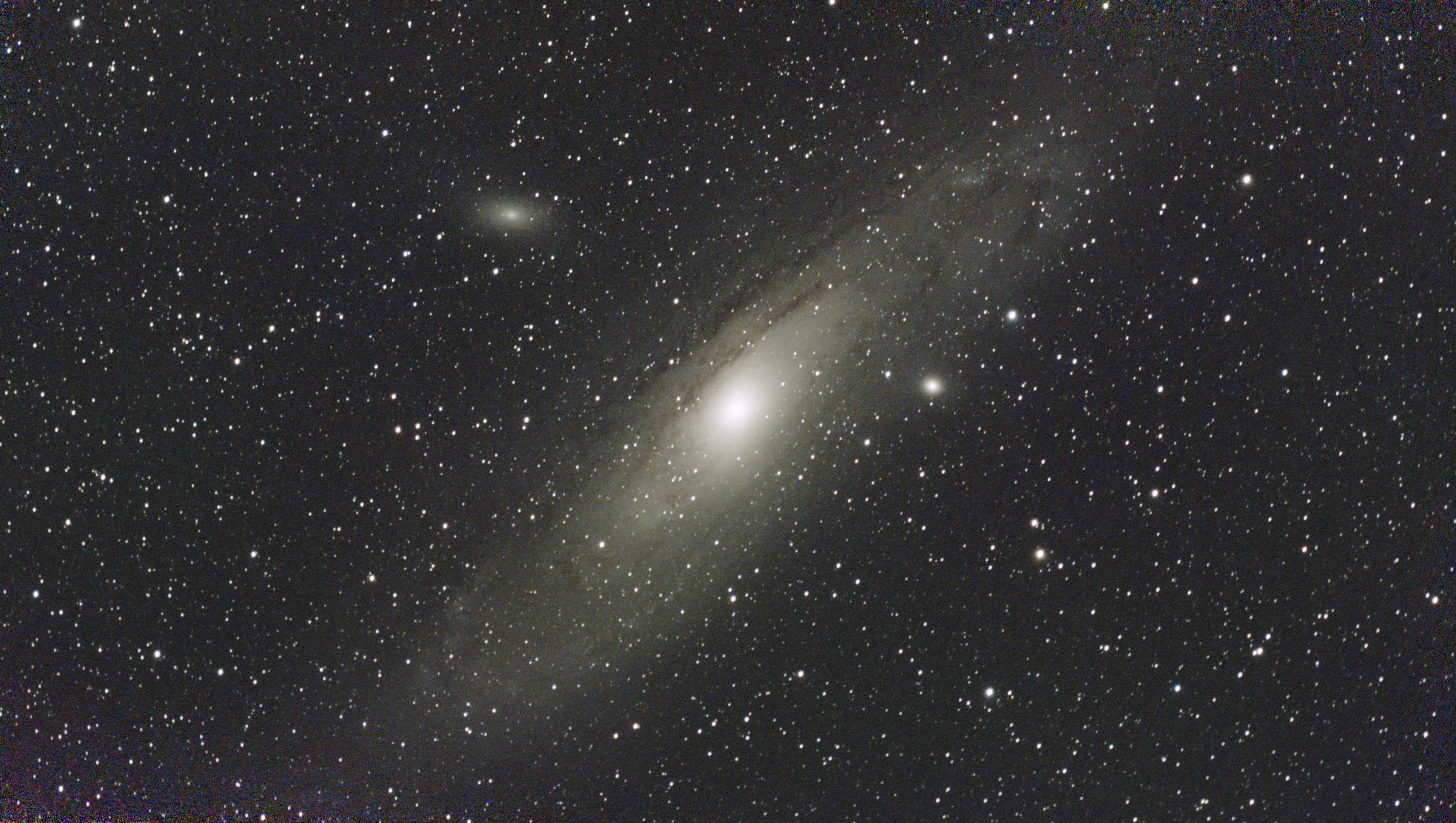 A photograph of the Andromeda galaxy, M33, taken with the Dwarf III smart telescope, unprocessed