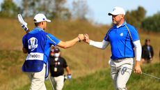 Westwood and his son pictured at the Ryder Cup