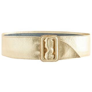 Gold Wide Leather Belt