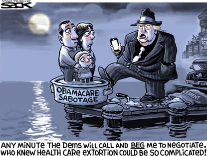 Political Cartoon U.S. Trump Democrats GOP Health Care Obamacare Repeal