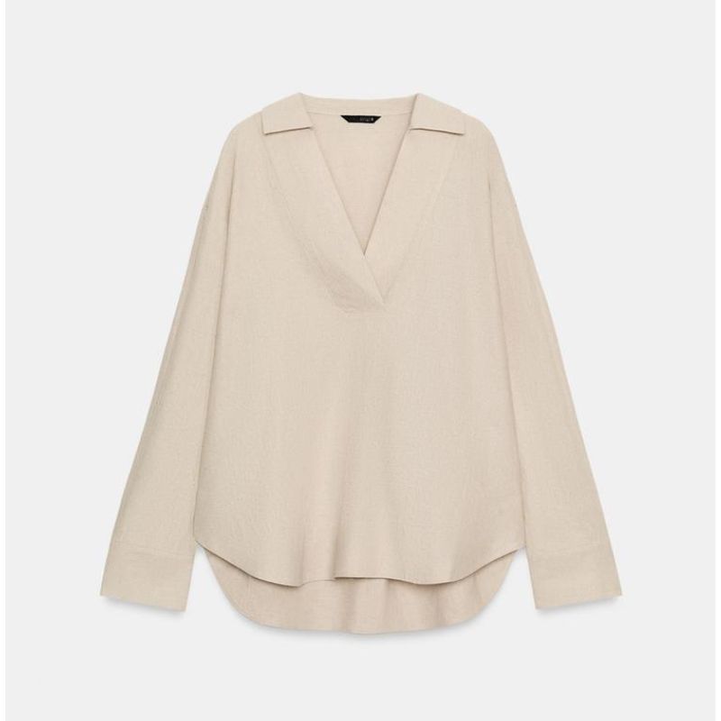 Zara, Oversized Linen Blend Blouse
