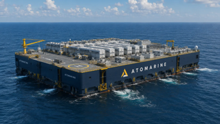 a 3D render of an Atomarine ocean-based data center