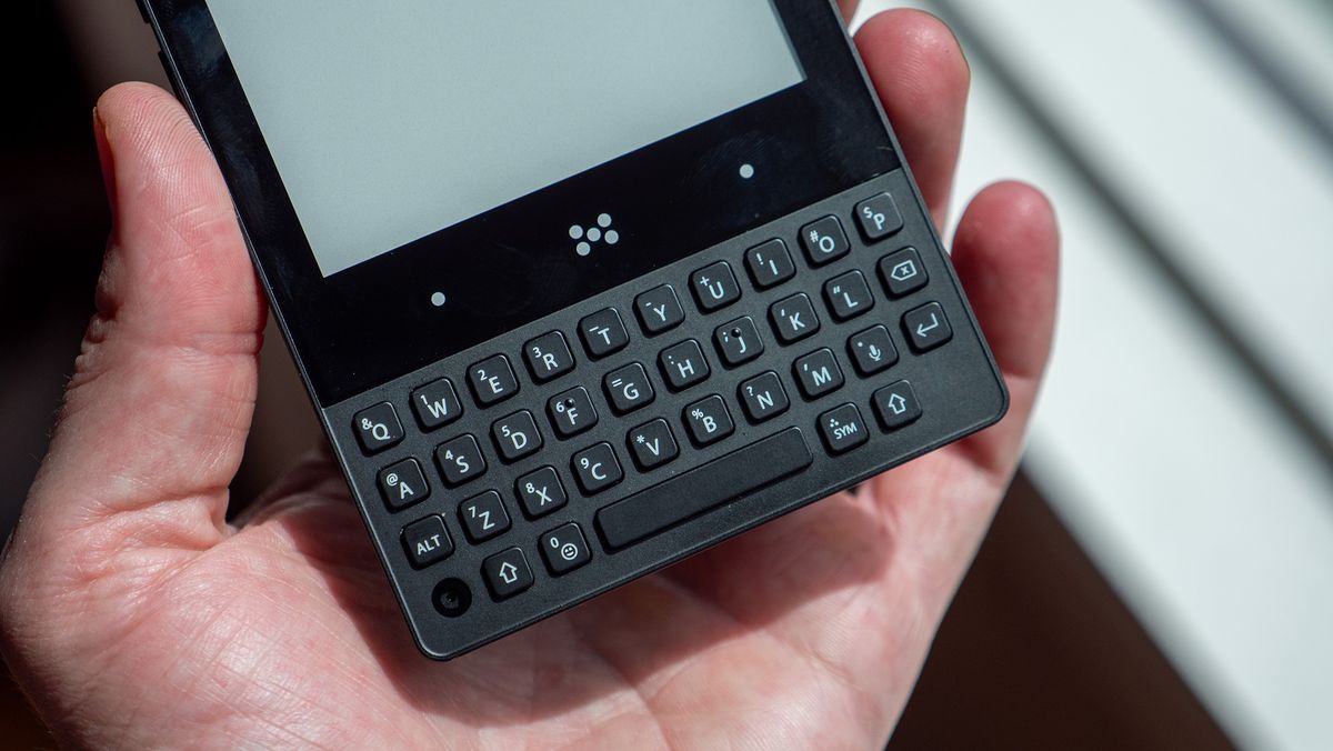 The physical keyboard on the black Minimal Phone