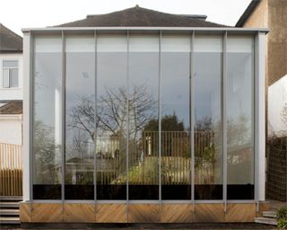 glass additions of a Modern kitchen orangery