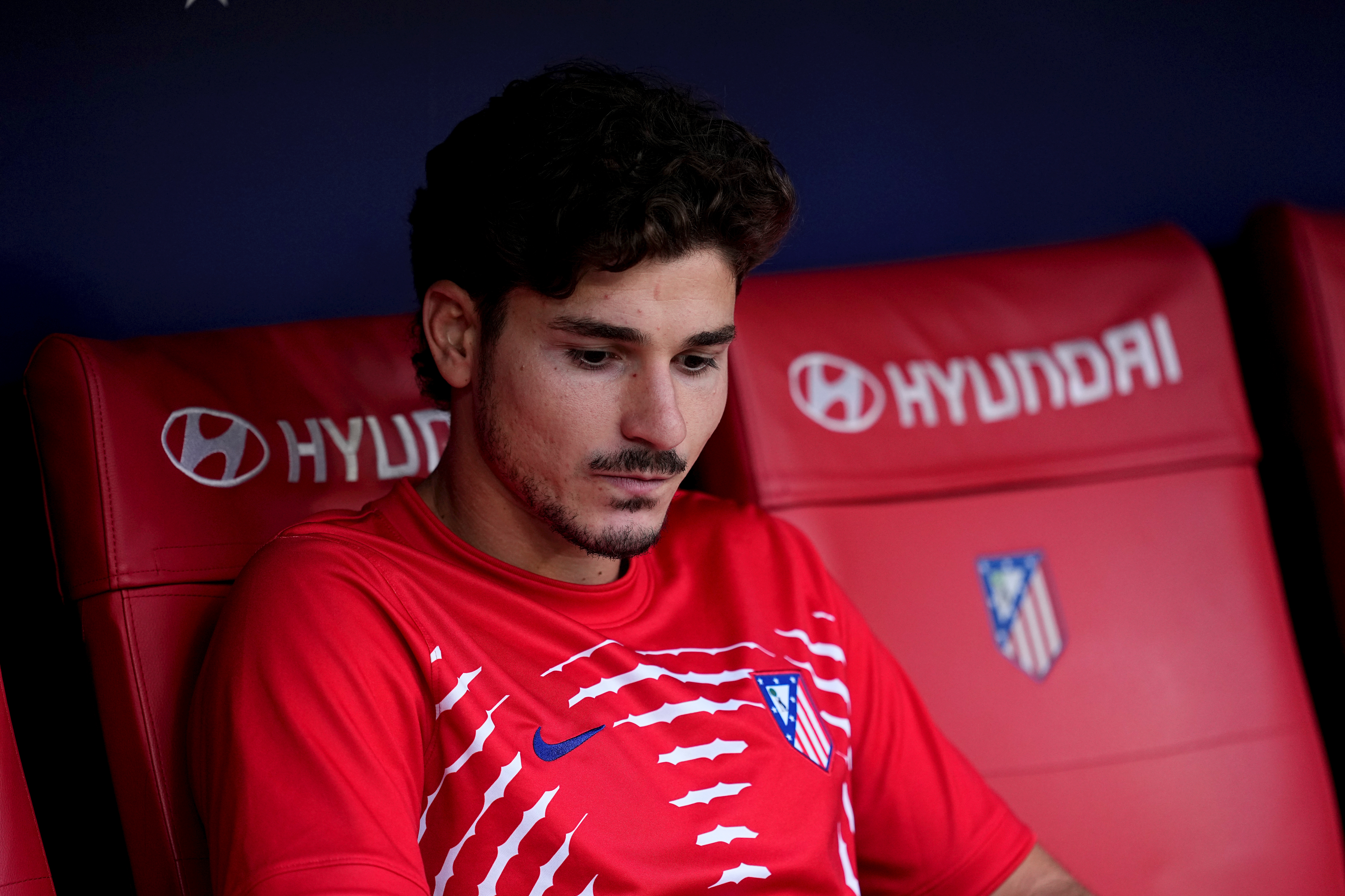 Arsenal target Julian Alvarez of Atletico Madrid looks on