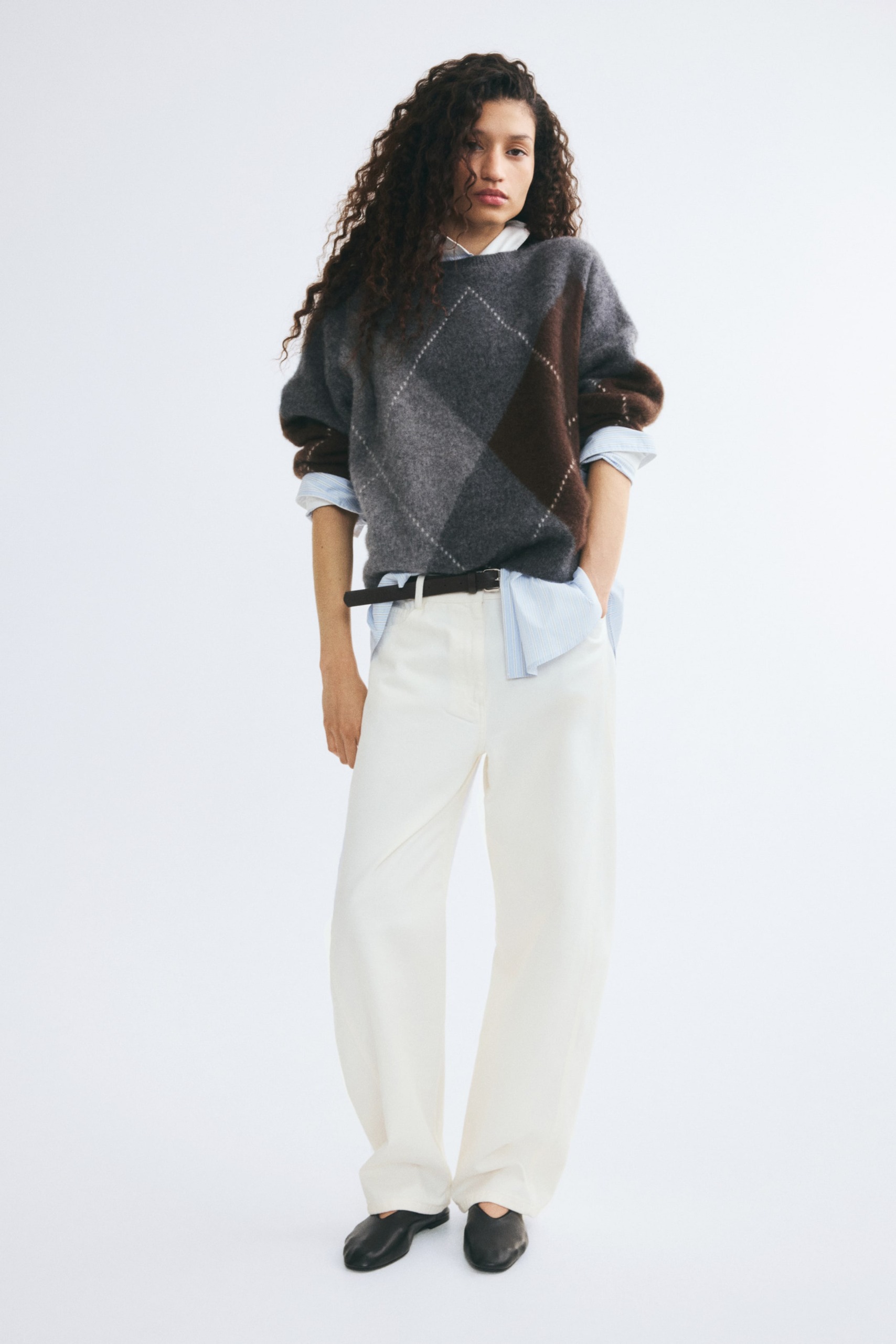 Intarsia-Knit Wool Jumper